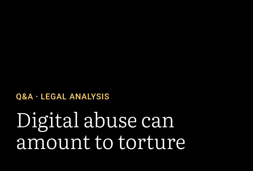 Digital abuse can amount to torture