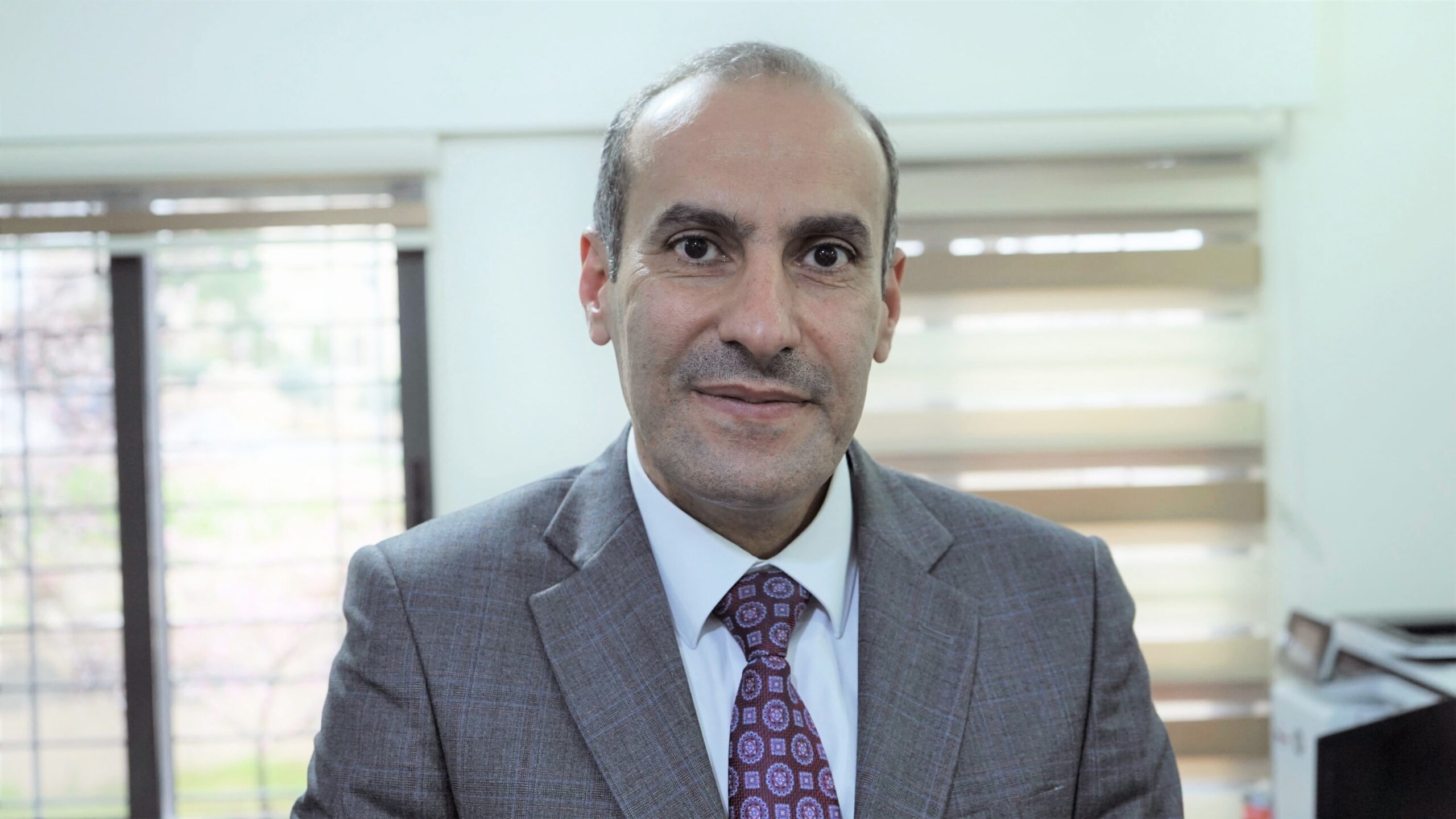 Ibrahim Aqel in his office in Jordan